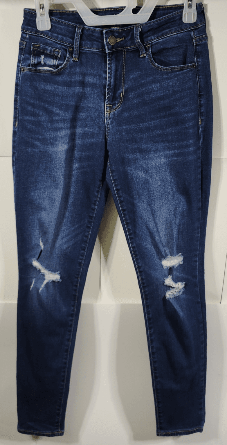 Old Navy Womens Rockstar Mid Rise Jeans Size 4 Blue Denim Distressed Pants - Thumbnail 5