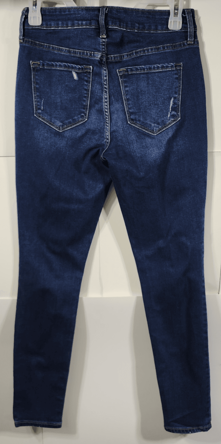 Old Navy Womens Rockstar Mid Rise Jeans Size 4 Blue Denim Distressed Pants - Thumbnail 6