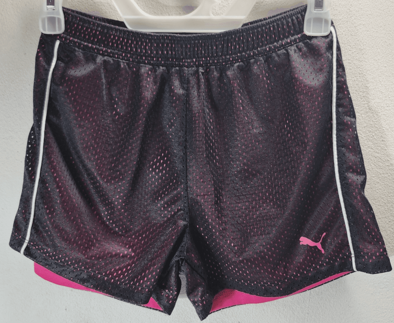 Puma Girl's XL Shorts Black Pink Athletic Elastic Waist - Thumbnail 5