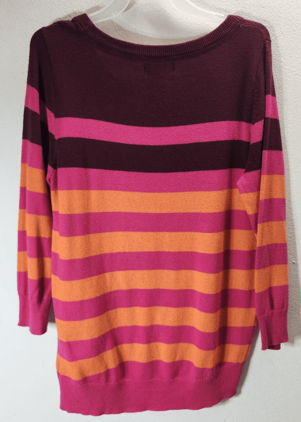 Women’s Size PM Sweater Shirt Cashmere Blend 3/4 Sleeve Rainbow - Thumbnail 6