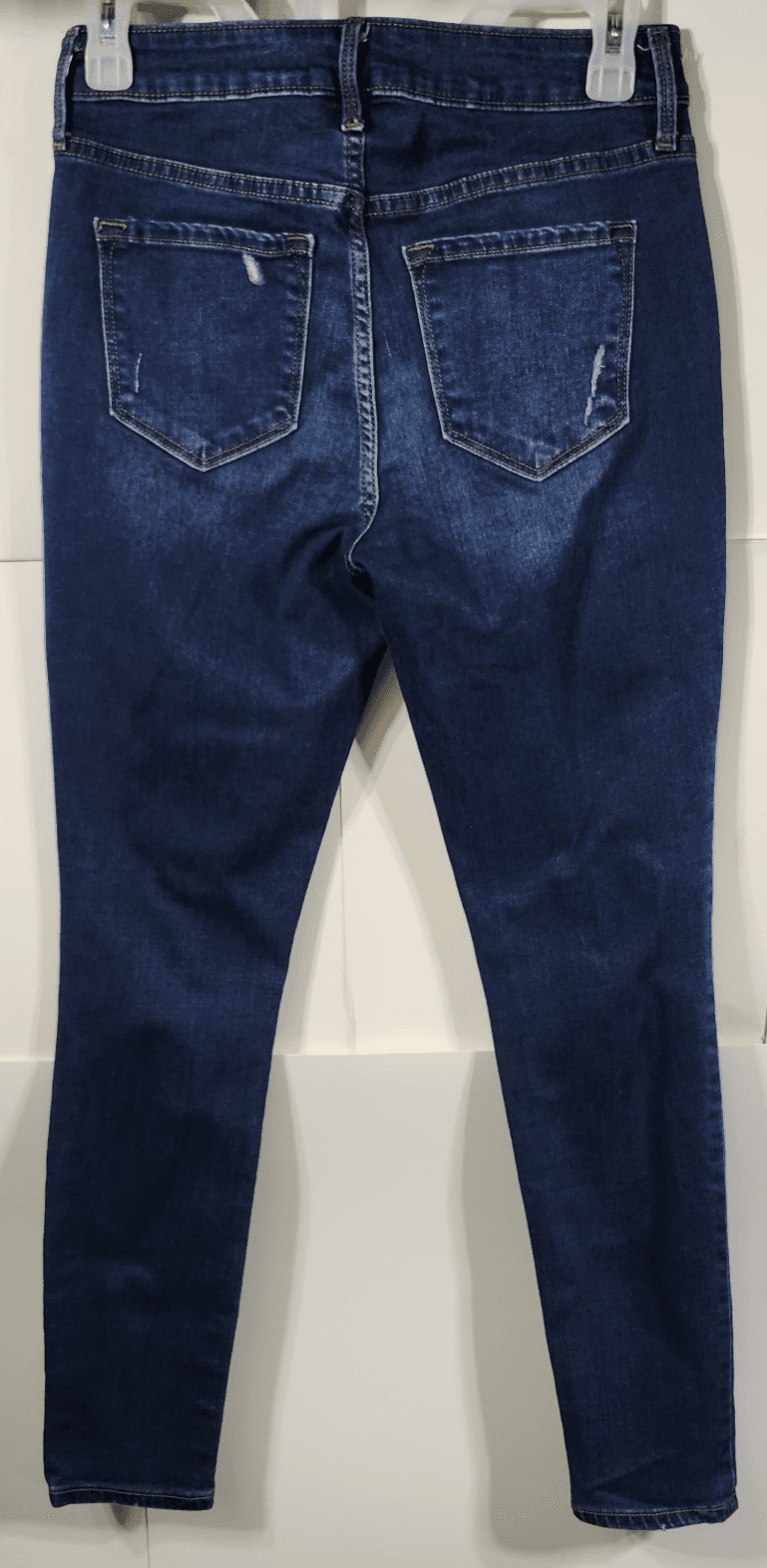 Old Navy Womens Rockstar Mid Rise Jeans Size 4 Blue Denim Distressed Pants - Thumbnail 4