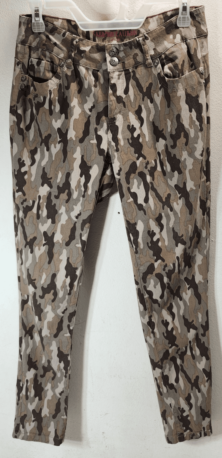 Sabrina Lauren Women’s 8 Pants Brown Camo Stretch With Pockets