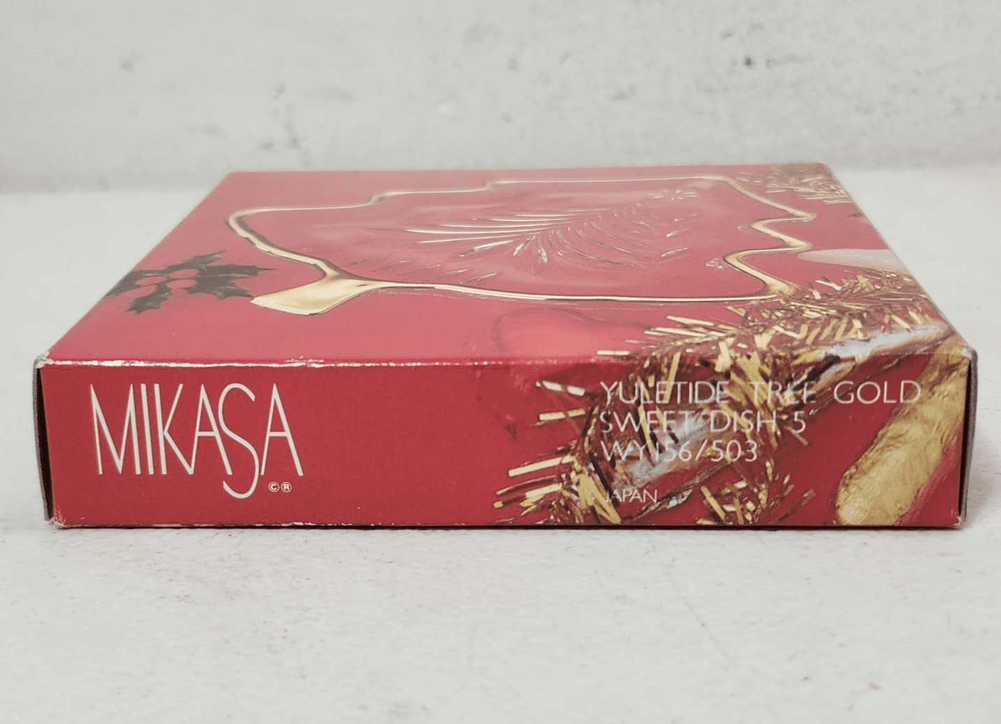 Mikasa Crystal Christmas Tree Candy Nut Dish Gold Trim Home Decor - Thumbnail 4