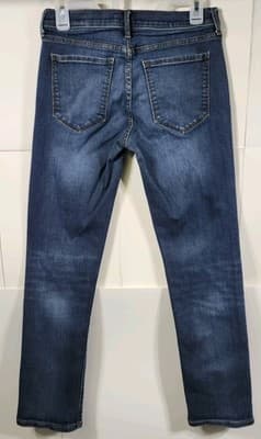 Banana Republic Size 27/4 Straight Leg Fit Jeans Stretchy Blue Denim Pants - Thumbnail 4