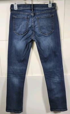 Banana Republic Size 27/4 Straight Leg Fit Jeans Stretchy Blue Denim Pants - Thumbnail 6