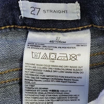 Banana Republic Size 27/4 Straight Leg Fit Jeans Stretchy Blue Denim Pants - Thumbnail 8