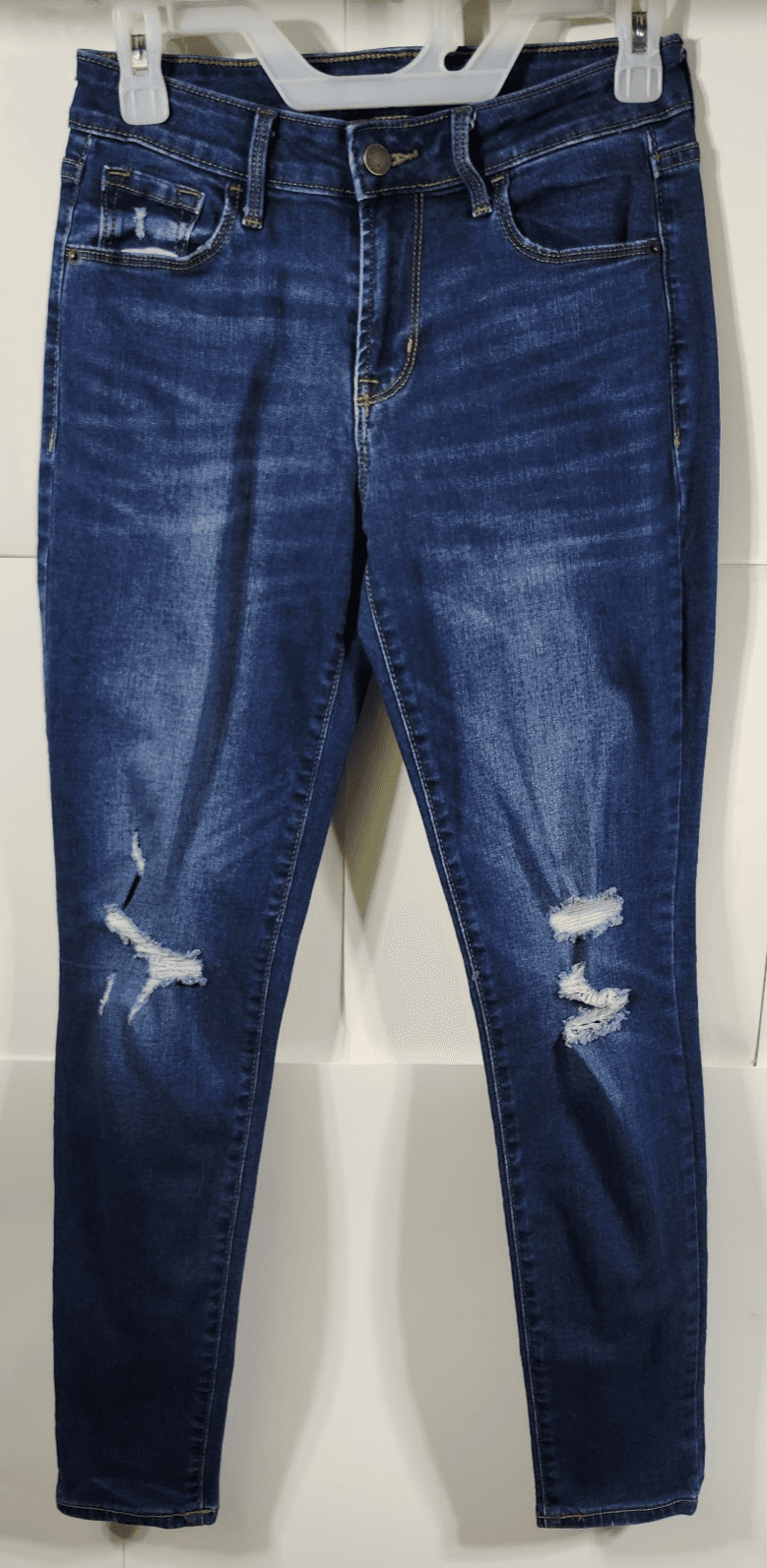 Old Navy Womens Rockstar Mid Rise Jeans Size 4 Blue Denim Distressed Pants