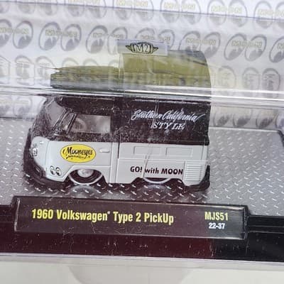 M2 Machines 1960 Volkswagen Type 2 Pickup Mooneyes MJS-51 Toy 1/64 Vehicle NEW - Thumbnail 3