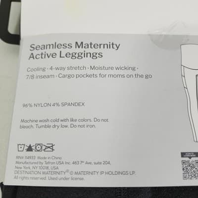 Destination Maternity Women's 3XL Leggings Black Pants 4 Way Stretch NEW - Thumbnail 5