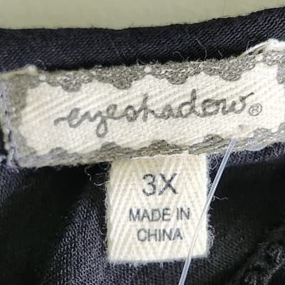 Y2k Style Eyeshadow Blouse Top 3X Black Gauze Fairy Grunge V-Neck NEW - Thumbnail 8