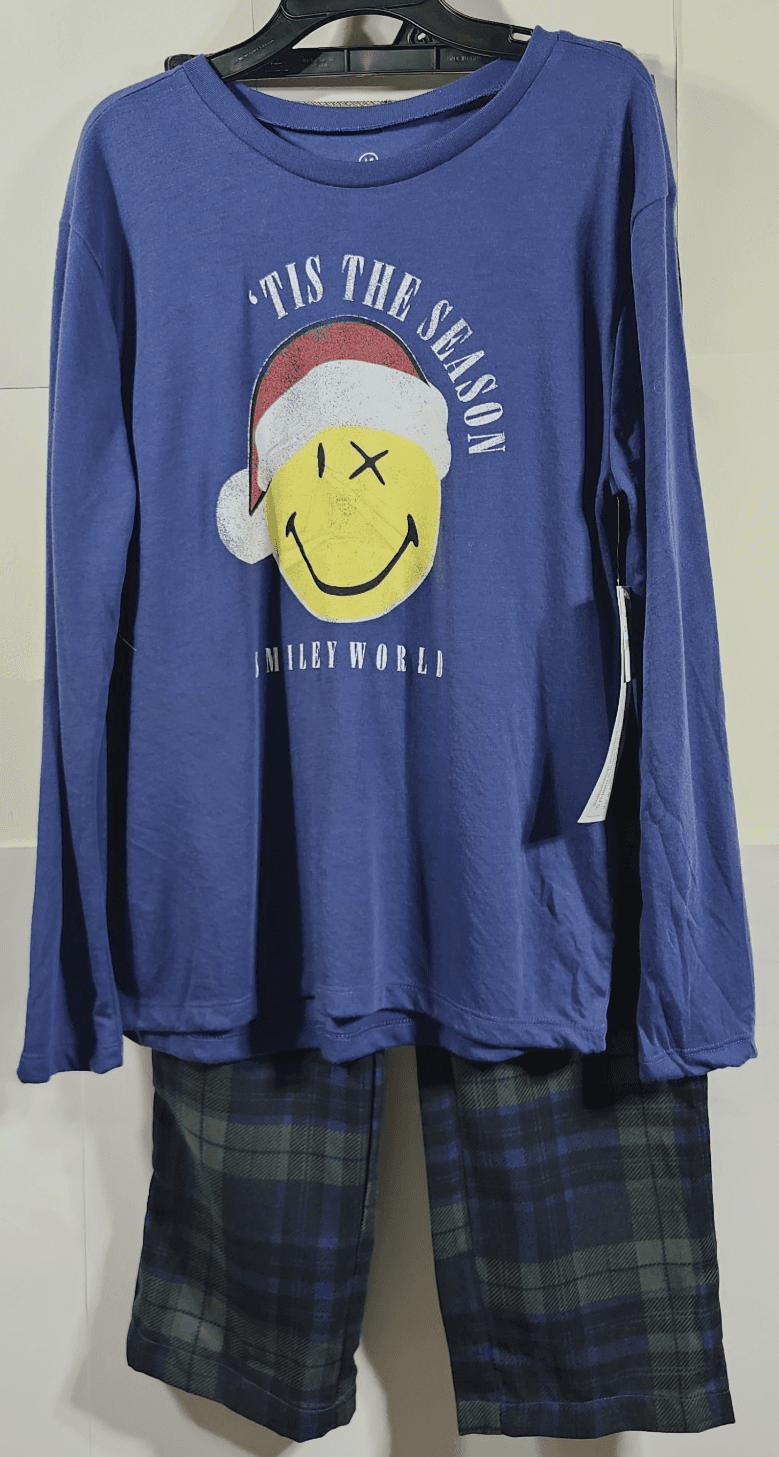 Boys Smiley World Pajama Set Shirt Pants Size XLarge New With Tags - Thumbnail 3