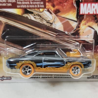 Hot Wheels Pop Culture Premium 1/64 Marvel Comics Ghost Rider Charger New - Thumbnail 2
