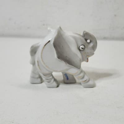 Vintage Porcelain Elephant Figurine Animal Gold Trim Home Decor Japan - Thumbnail 7