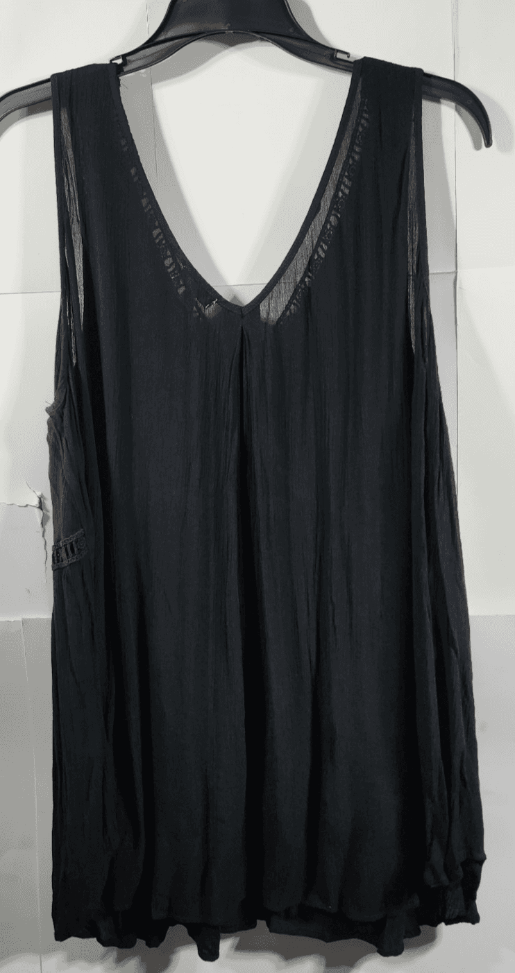Y2k Style Eyeshadow Blouse Top 3X Black Gauze Fairy Grunge V-Neck NEW - Thumbnail 6