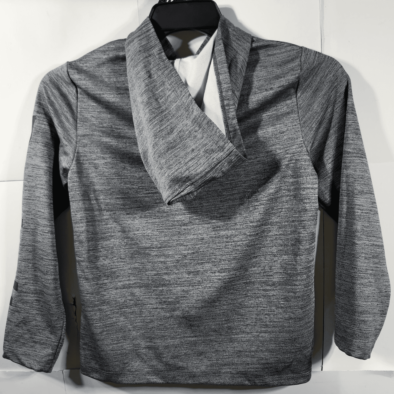 Reebok Boy's Hoodie Full Zip Logo Sweatshirt Size 10 Gray Black - Thumbnail 4