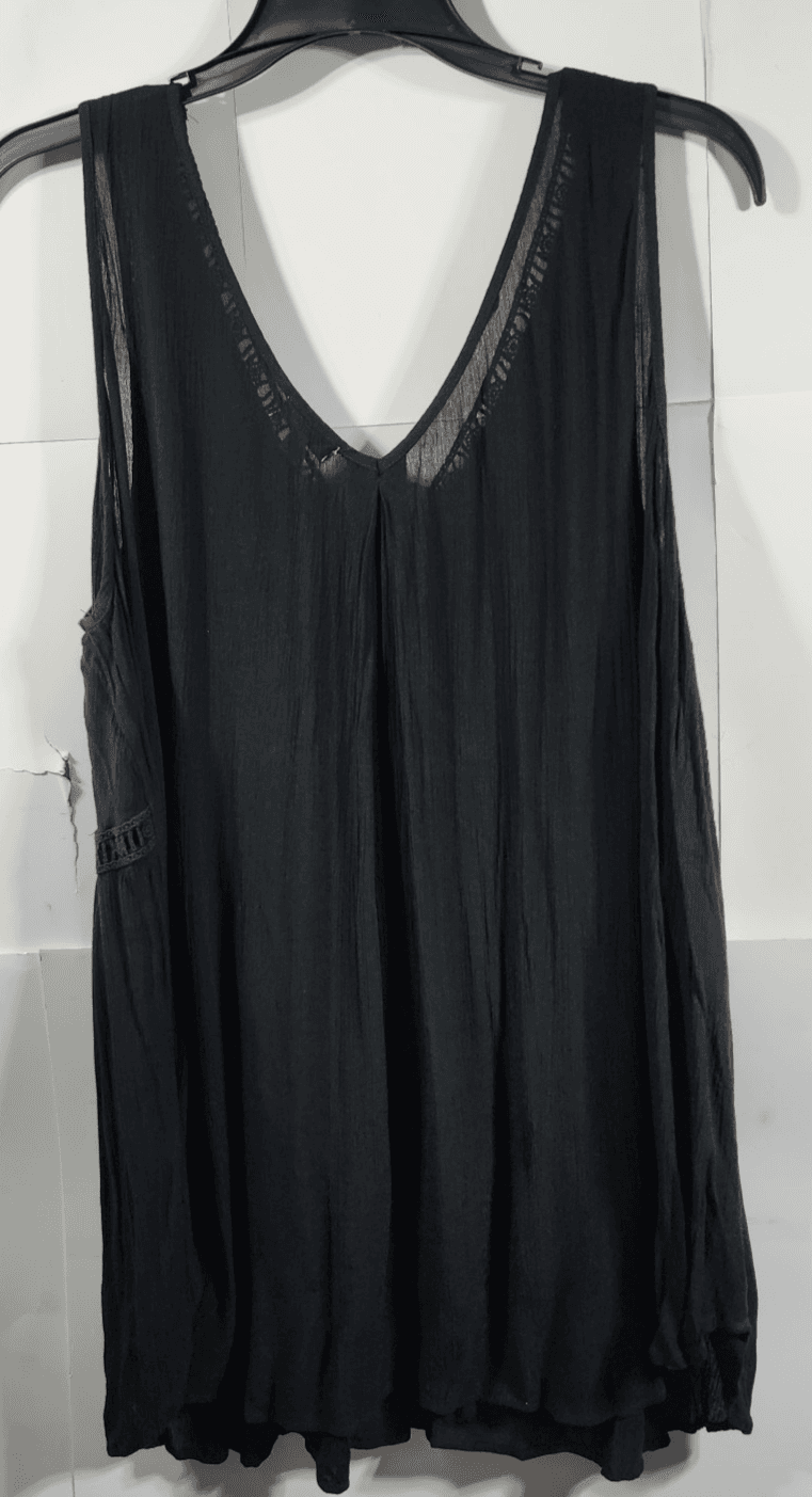 Y2k Style Eyeshadow Blouse Top 3X Black Gauze Fairy Grunge V-Neck NEW - Thumbnail 4