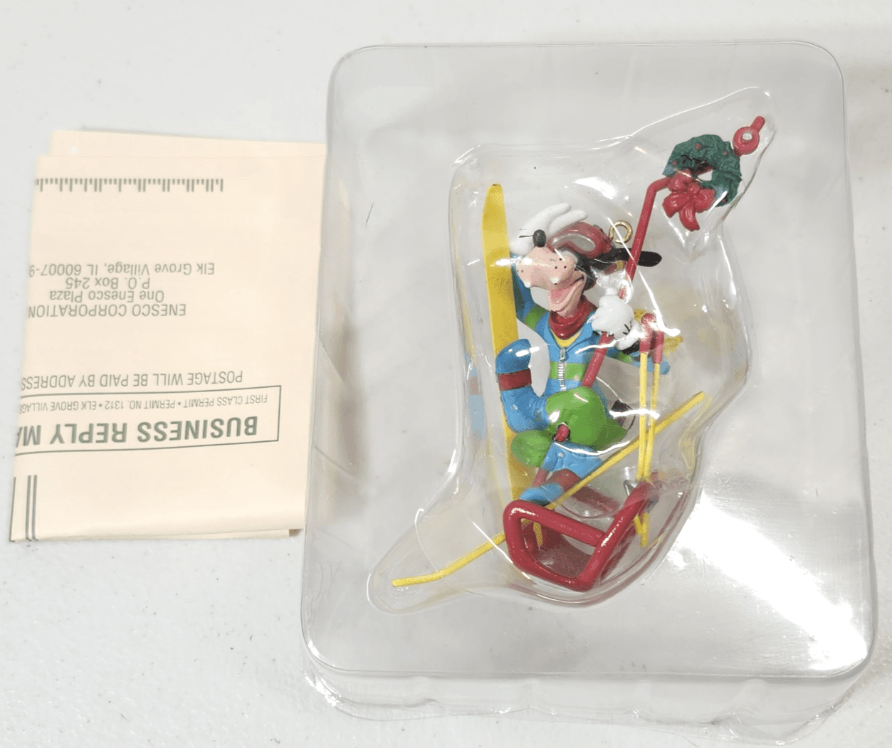 "Goofy About Skiing" Disney Holiday Xmas Ornament by Enesco Vintage NOS - Thumbnail 3