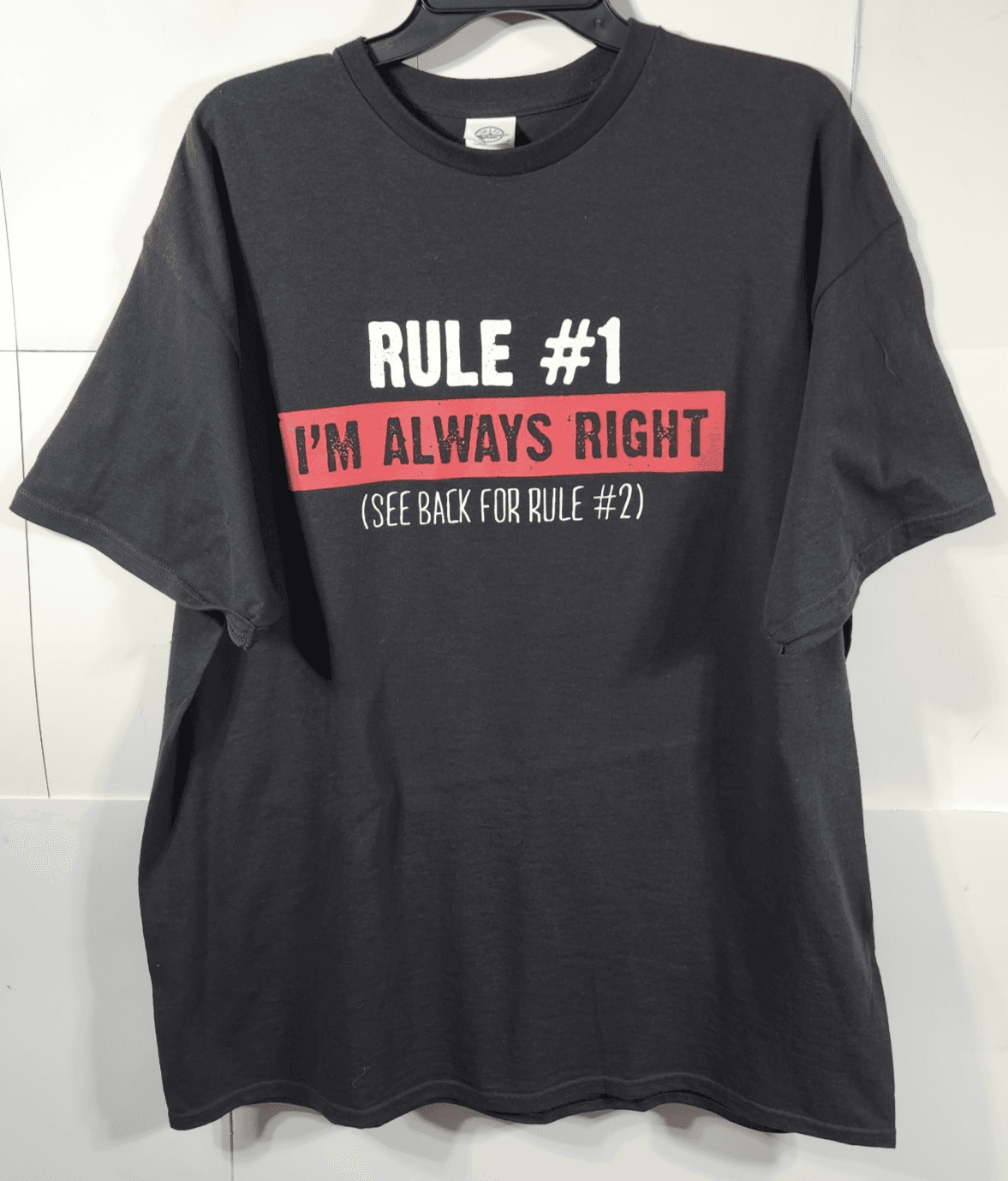 Delta Men's Tshirt Size XL Rule #1 I'm Always Right Graphic Black Short Sleeve - Thumbnail 5