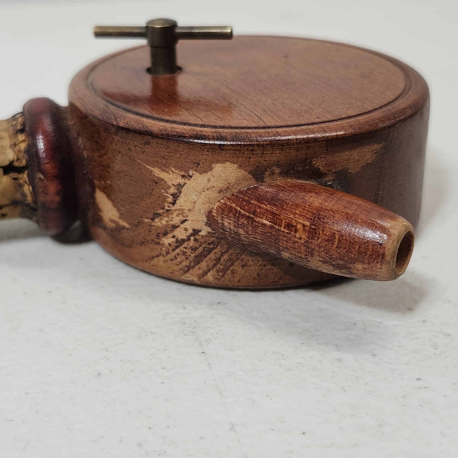 Scarce P.Maeder Lucerne Old Vintage Wood Carved Bottle Stopper Bar Art Decor - Thumbnail 9