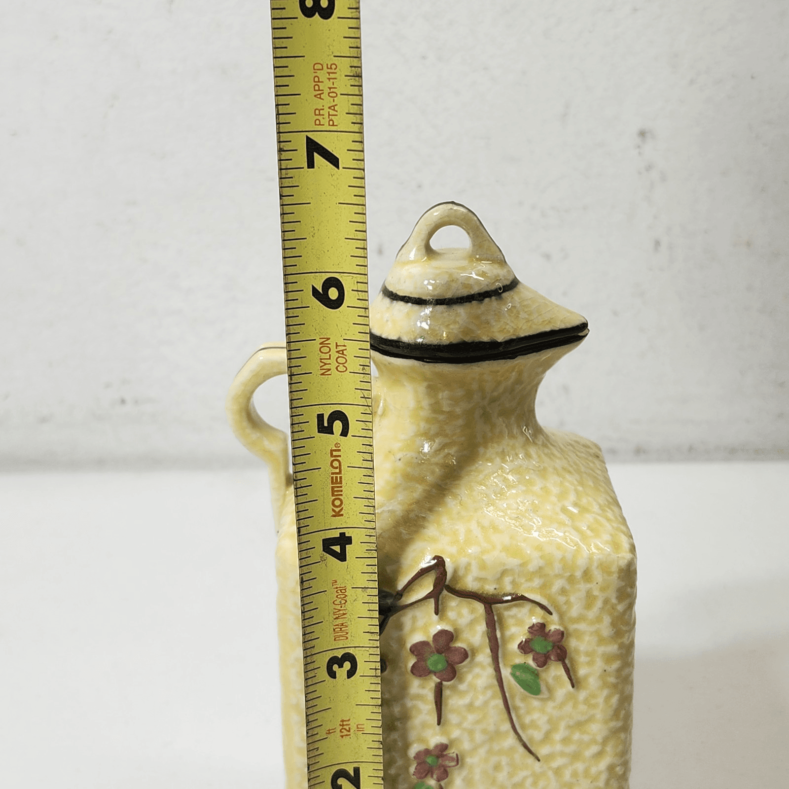 Hotta Yu Shoten Majolica Pottery Oil Jar Cherry Blossom Home Decor 1920’s - Thumbnail 11