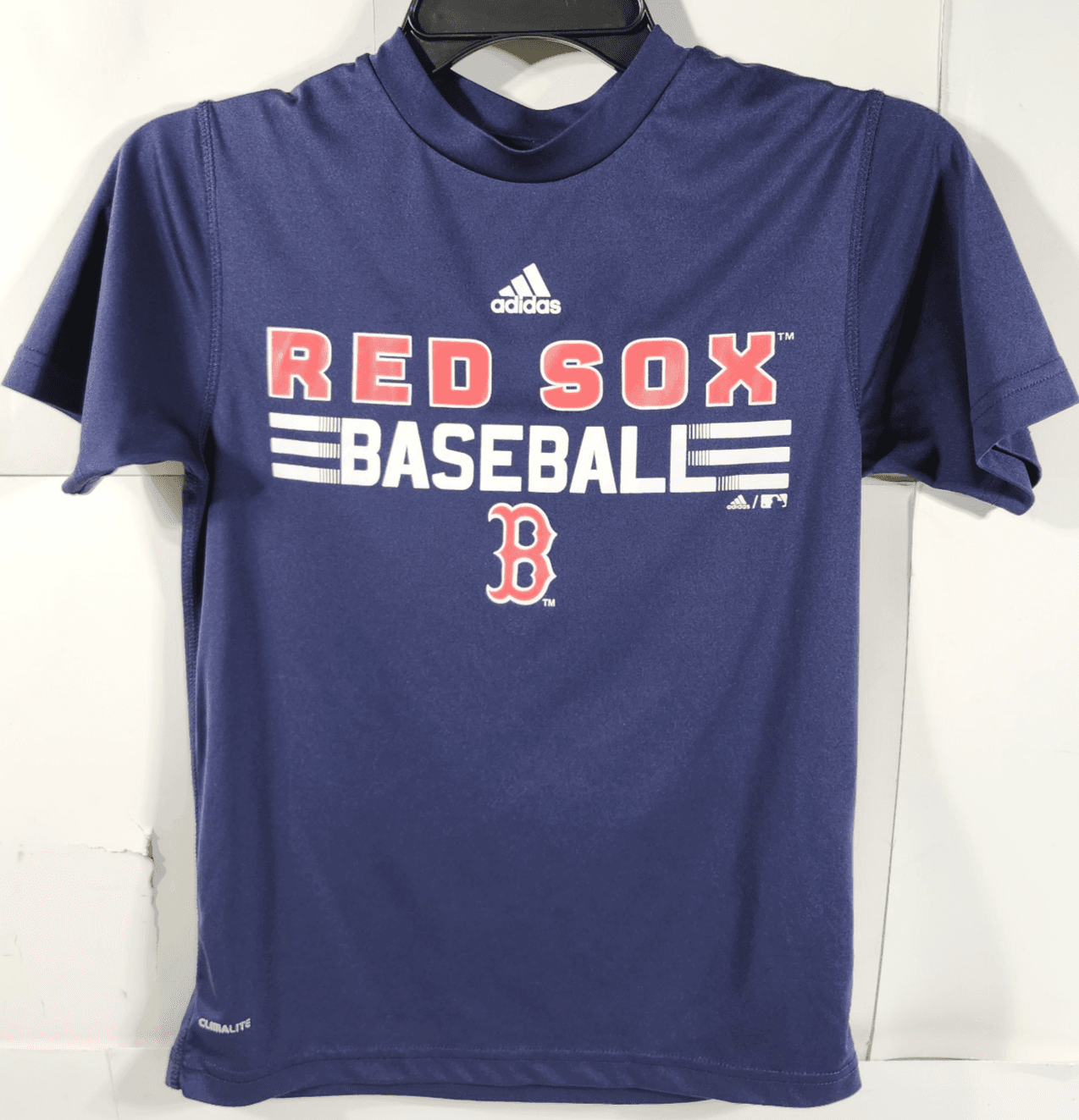 Boston Red Sox Adidas Youth Short Sleeve Shirt Size Small 8 Blue MLB Climalite - Thumbnail 5
