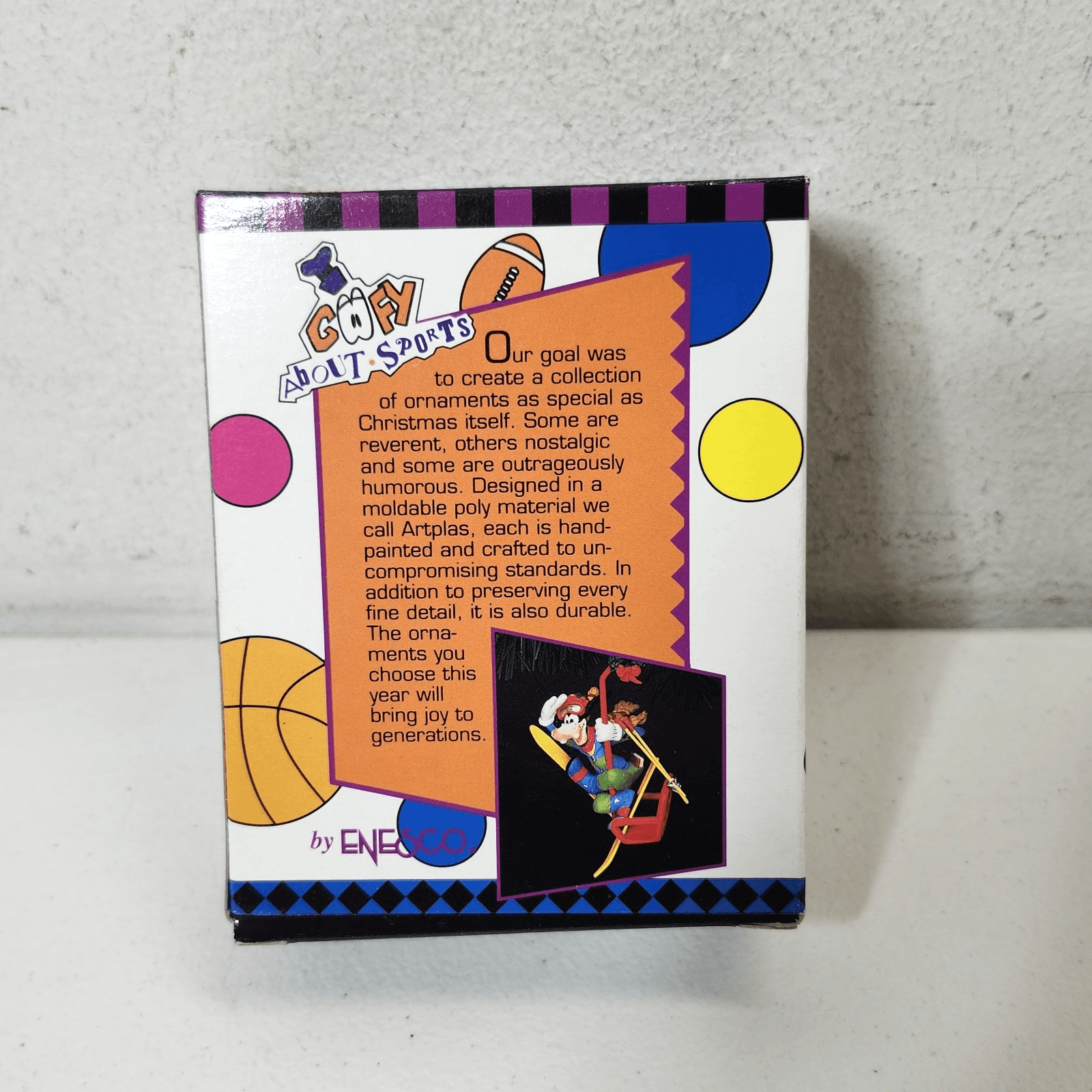 "Goofy About Skiing" Disney Holiday Xmas Ornament by Enesco Vintage NOS - Thumbnail 4