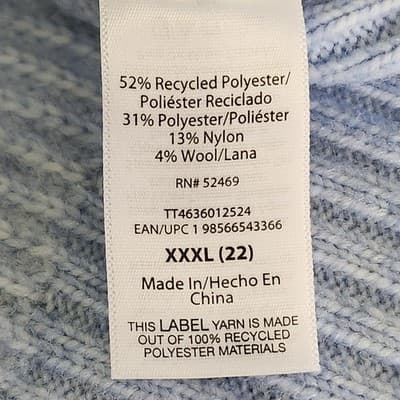 Time and Tru Women's 3XL Mixed Stitch Sweater Blue Long Sleeve Pullover NEW - Thumbnail 9