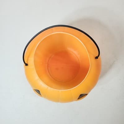 Vintage Pumpkin Bucket Candy General Foam Plastics Blow Mold Trick or Treat USA - Thumbnail 3