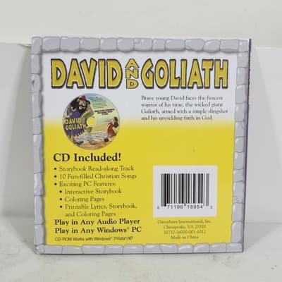 David & Goliath Read-Along Storybook CD w/ Sing-Along Songs + PC Fun Bible OT - Thumbnail 4