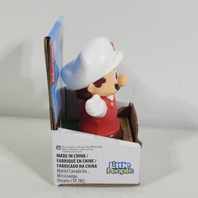 Fisher Price Little People Figure My Mario Super Fire Red White Toy NEW - Thumbnail 4