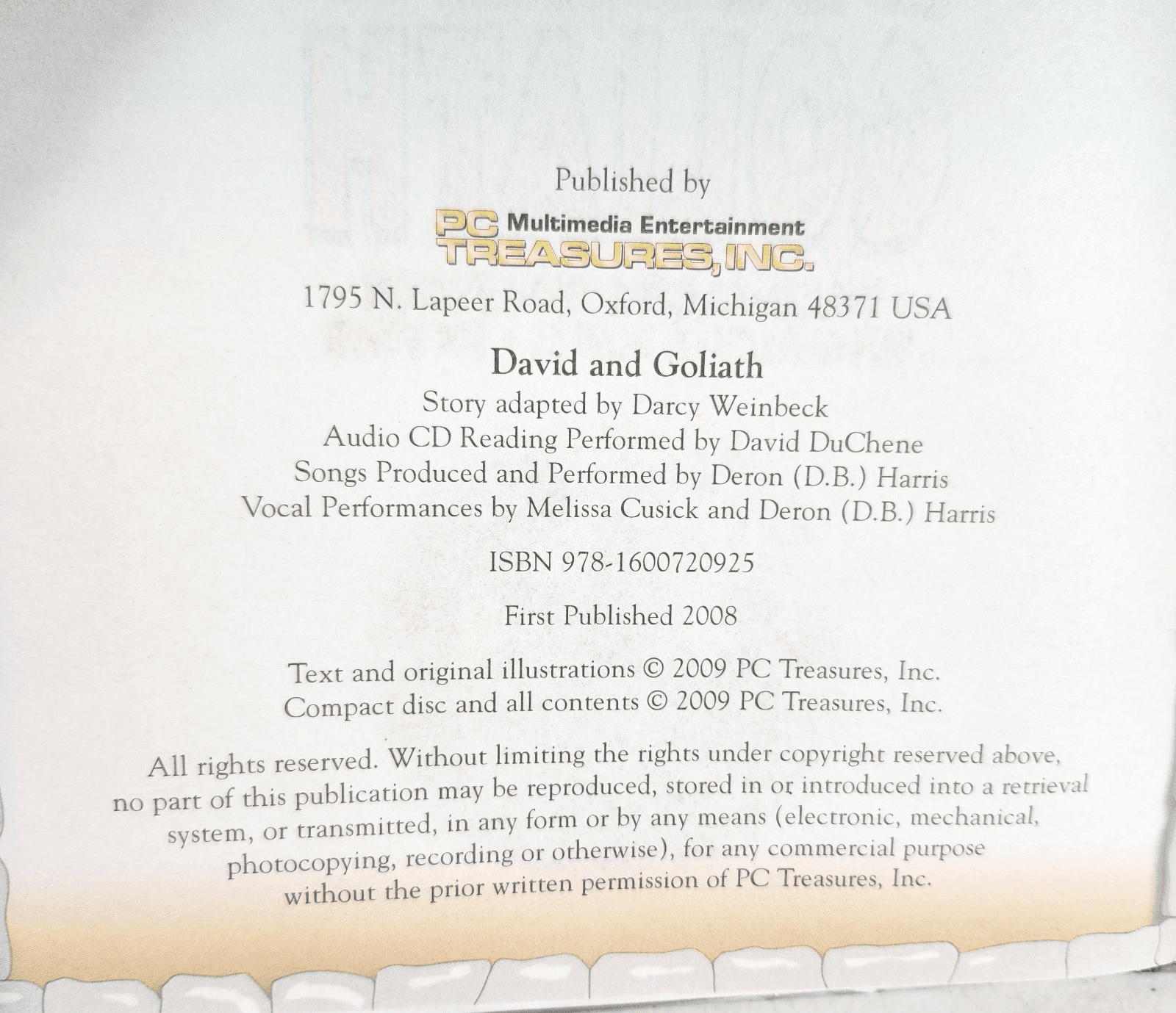David & Goliath Read-Along Storybook CD w/ Sing-Along Songs + PC Fun Bible OT - Thumbnail 2