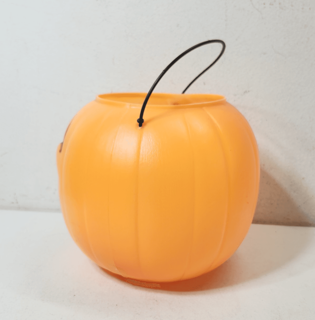 Vintage Pumpkin Bucket Candy General Foam Plastics Blow Mold Trick or Treat USA - Thumbnail 4