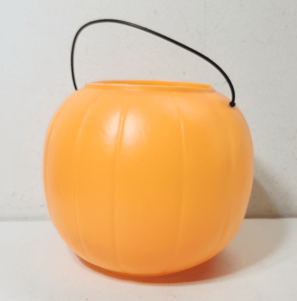 Vintage Pumpkin Bucket Candy General Foam Plastics Blow Mold Trick or Treat USA - Thumbnail 5