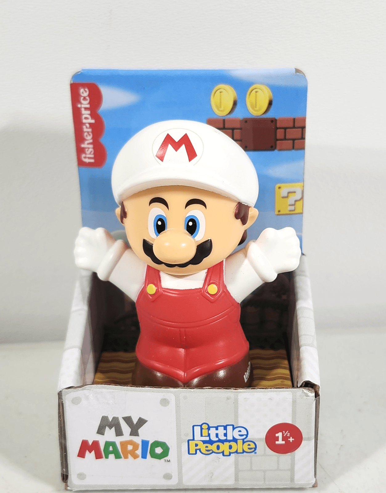 Fisher Price Little People Figure My Mario Super Fire Red White Toy NEW - Thumbnail 2