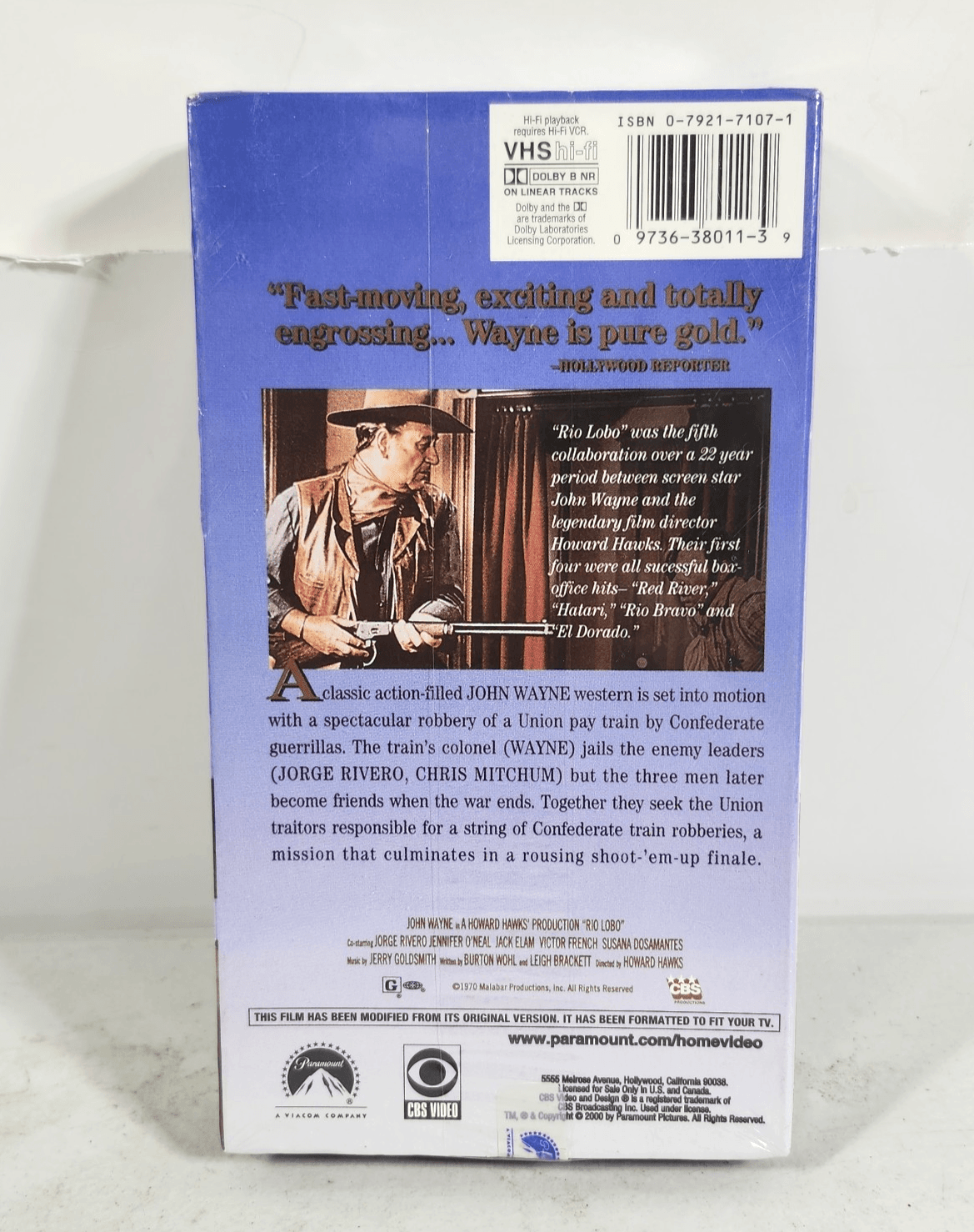 Rio Lobo VHS Movie 2000 John Wayne Cowboy Western Sealed NEW - Thumbnail 2