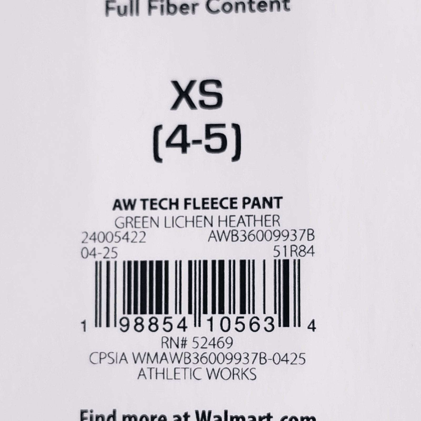 Athletic Works Boys Tech Fleece Jogger Sweatpants Size XS 4-5 Green NEW - Thumbnail 7