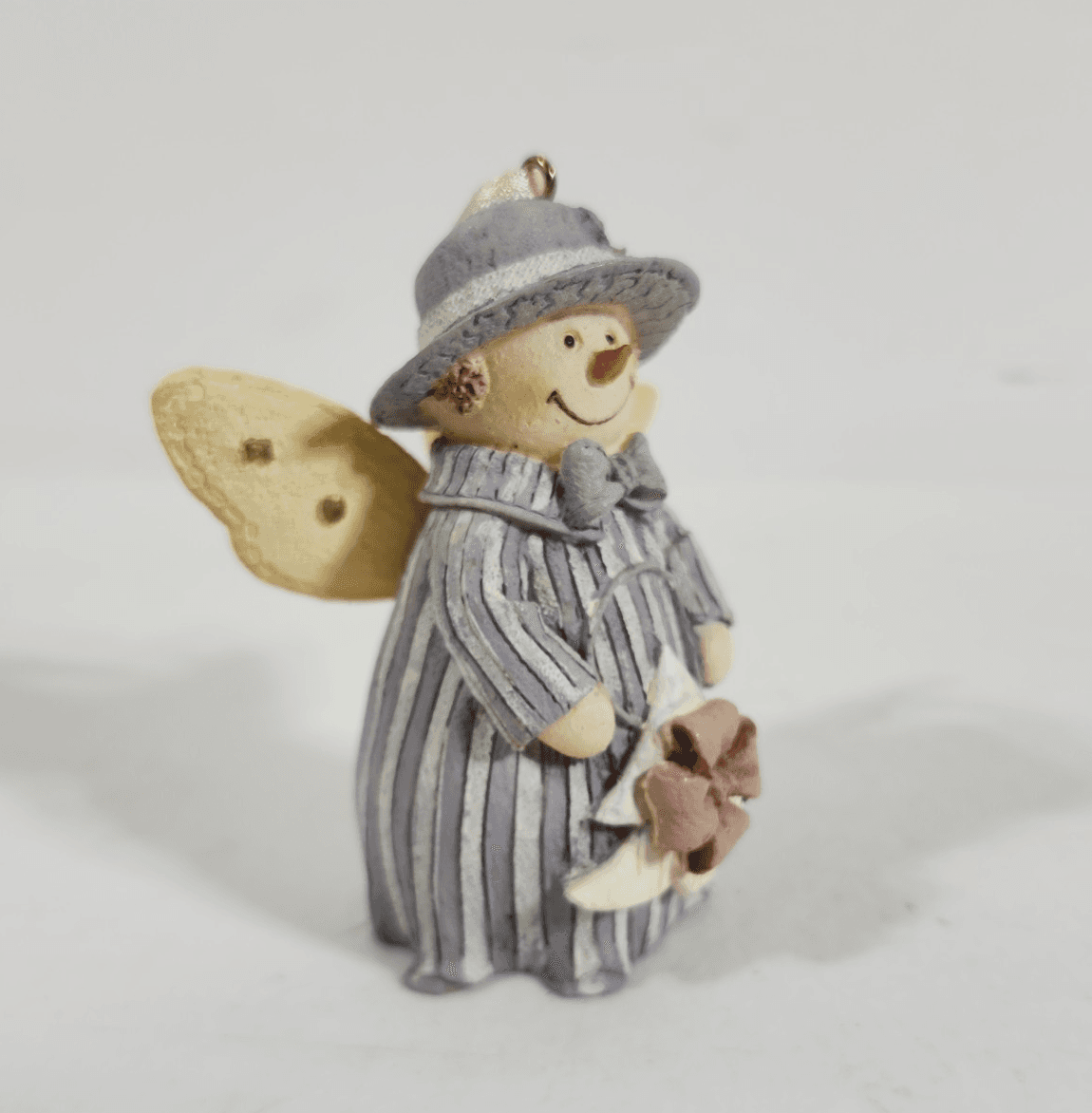 Poly Resin Snowman Ornament Angel Wings Holiday Home Decor - Thumbnail 6