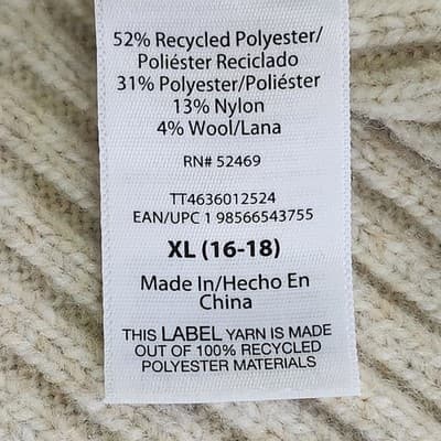Time and Tru Women's XL Mixed Stitch Sweater Beige Long Sleeve Pullover NEW - Thumbnail 9