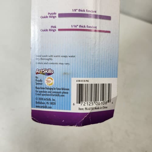 New Artskills Baked With Love 9" Fondant Rolling Pin - Thumbnail 4