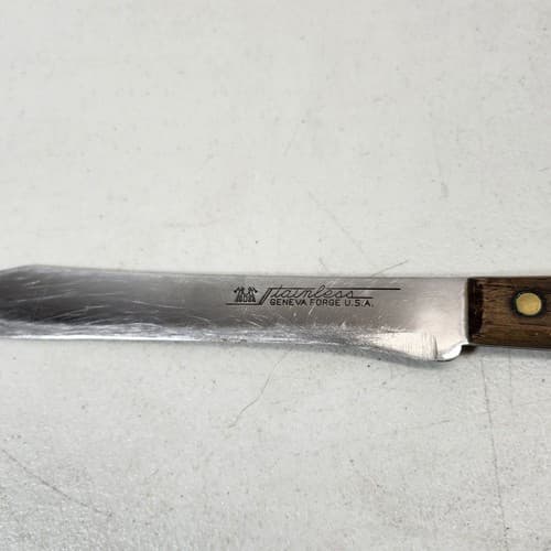 Vtg Geneva Forge Stainless Steel Butcher Carving Utility Knife 7 Inch Blade USA - Thumbnail 6