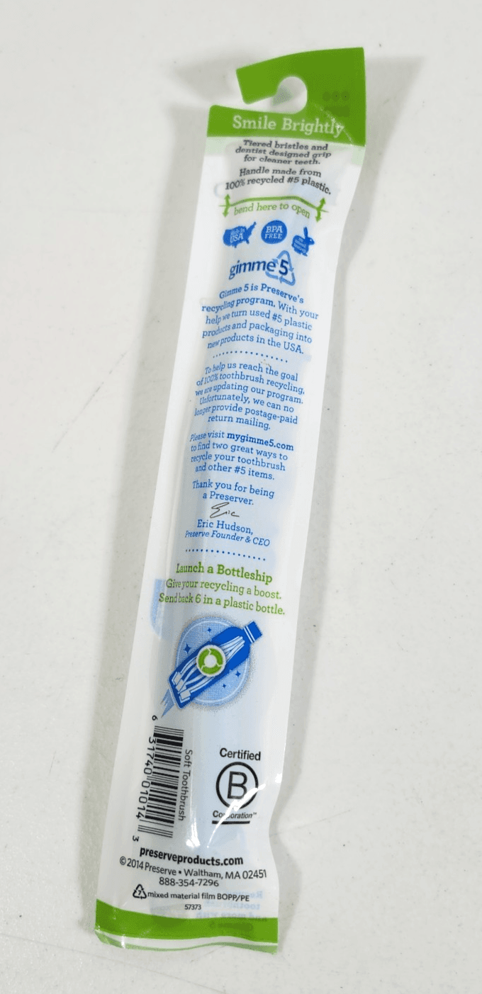 Preserve Adult Toothbrush Soft 1 Unit Made In USA - Thumbnail 5