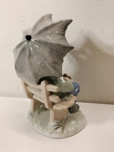 VTG Duncan Royale Old Man On Bench Holding Umbrella Statue Figurine Home Decor - Thumbnail 6