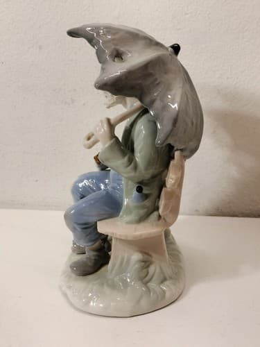 VTG Duncan Royale Old Man On Bench Holding Umbrella Statue Figurine Home Decor - Thumbnail 4
