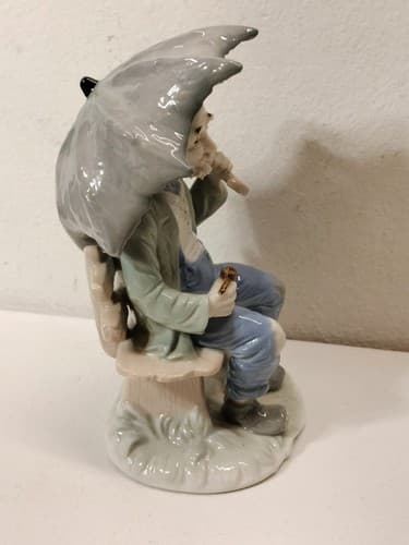 VTG Duncan Royale Old Man On Bench Holding Umbrella Statue Figurine Home Decor - Thumbnail 7