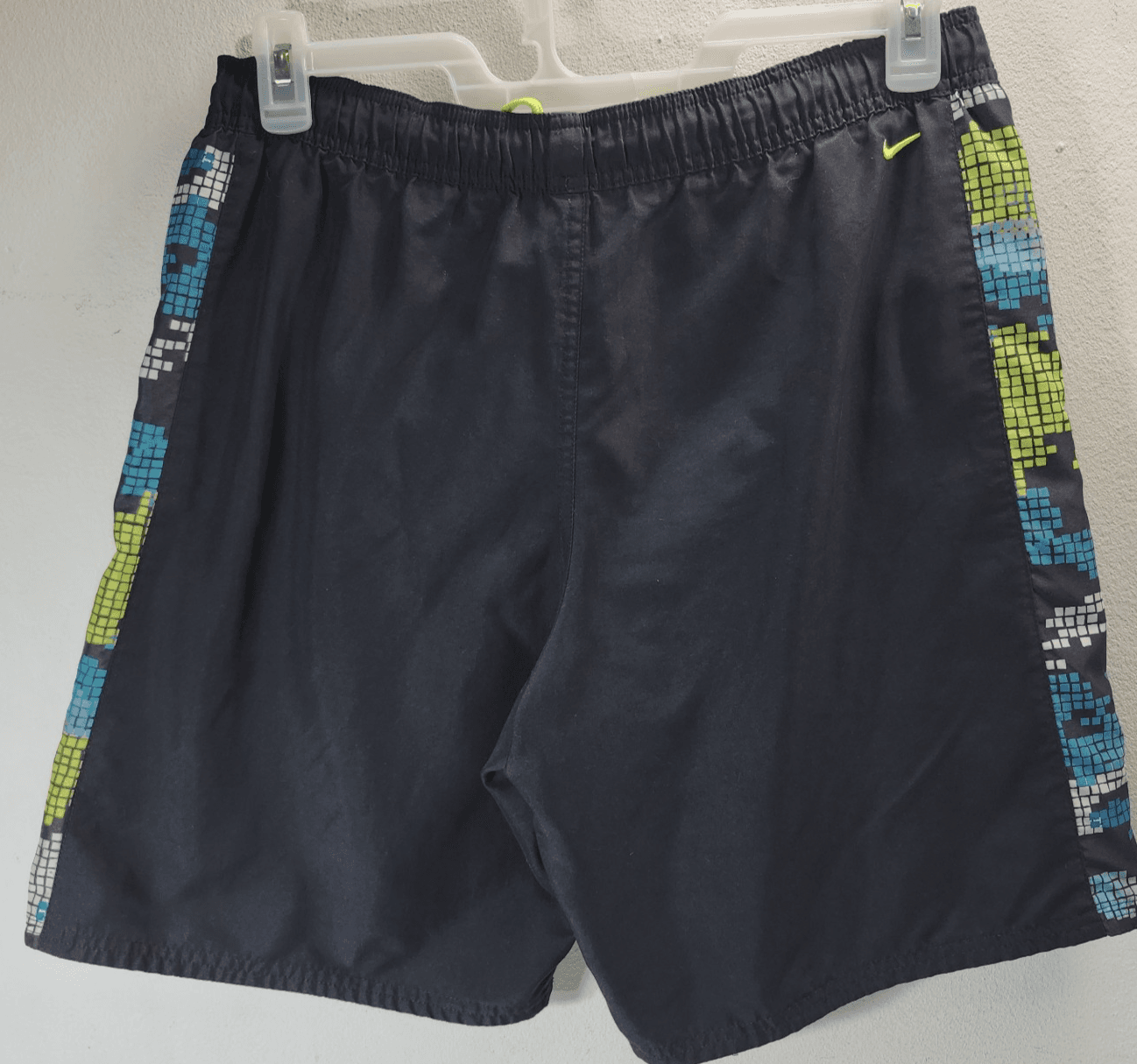 Vintage Nike Swim Board Shorts Black Green White Mens Size Medium y2k - Thumbnail 6