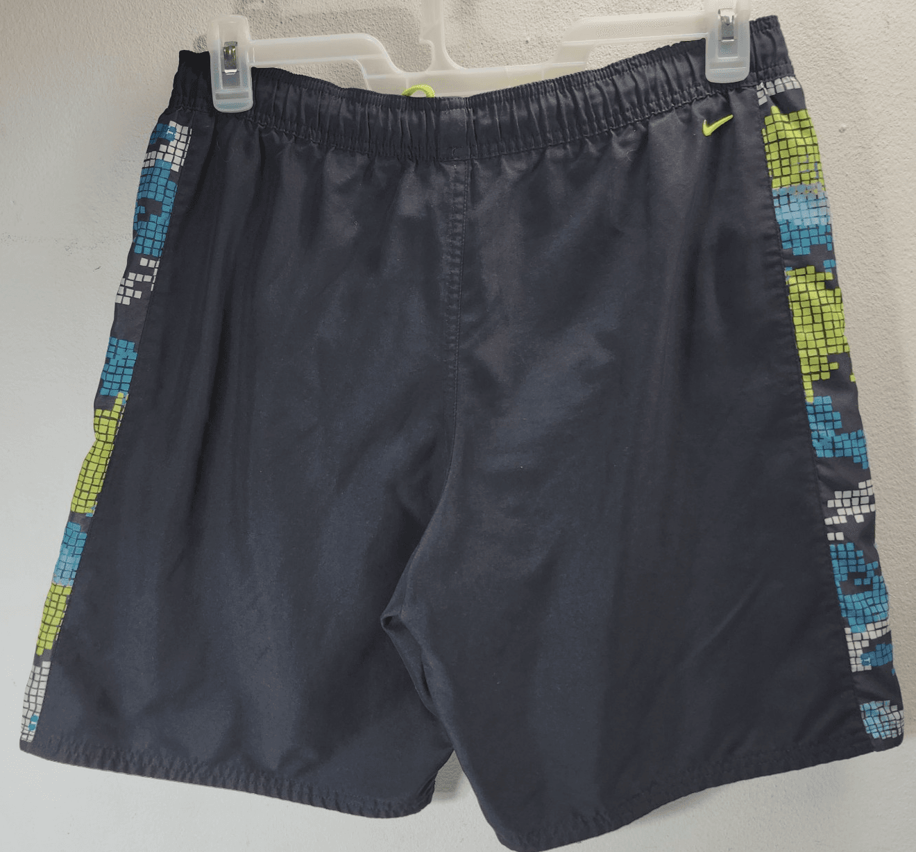 Vintage Nike Swim Board Shorts Black Green White Mens Size Medium y2k - Thumbnail 4