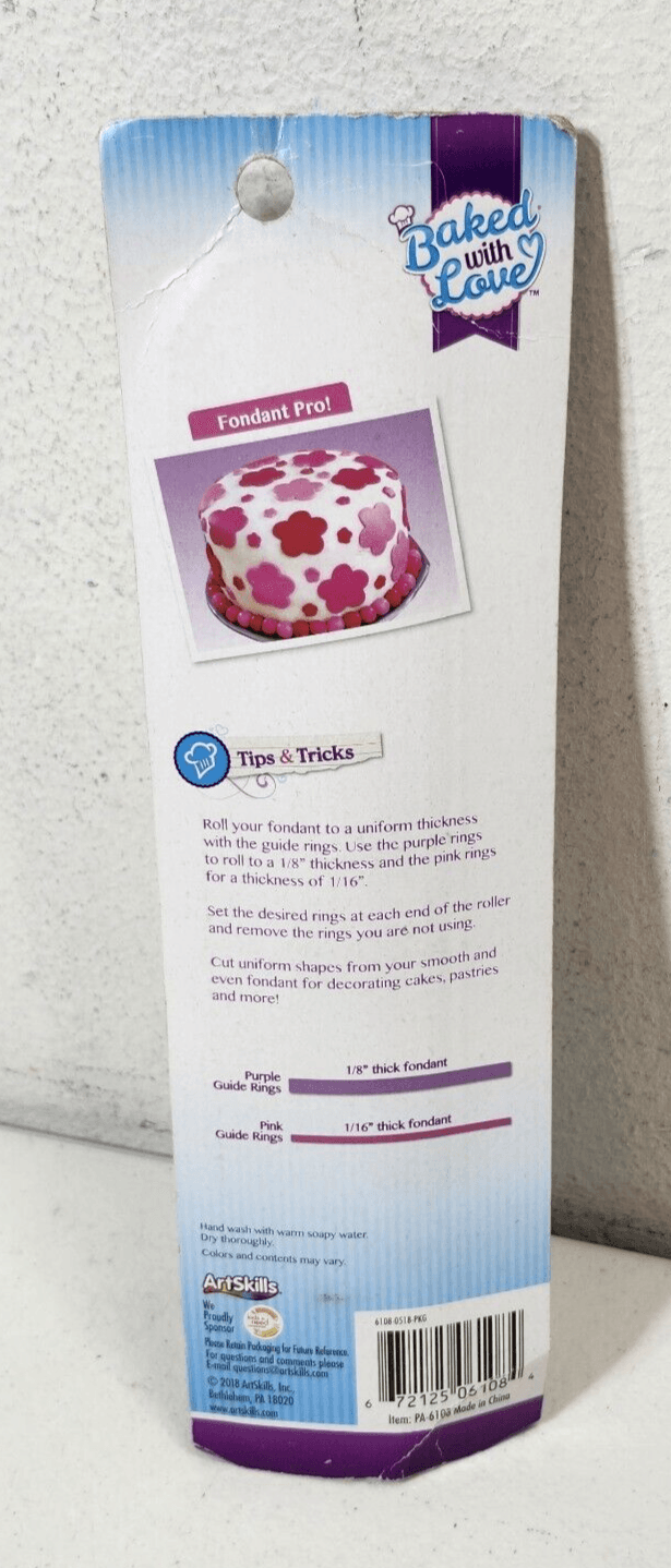 New Artskills Baked With Love 9" Fondant Rolling Pin - Thumbnail 3