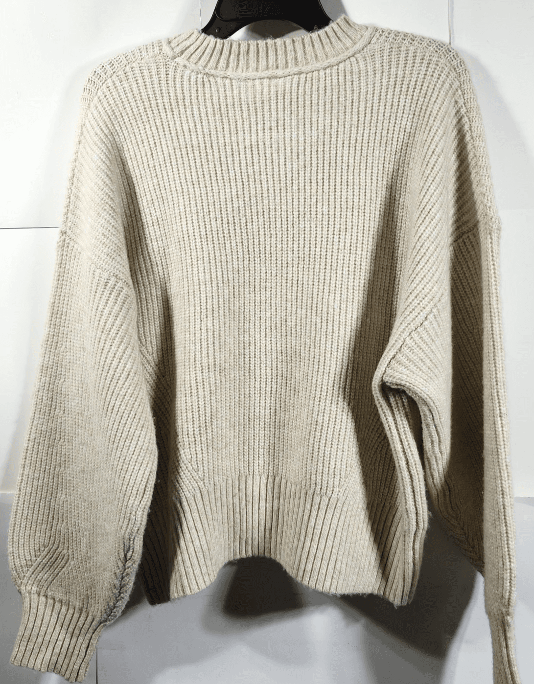 Time and Tru Women's XL Mixed Stitch Sweater Beige Long Sleeve Pullover NEW - Thumbnail 4