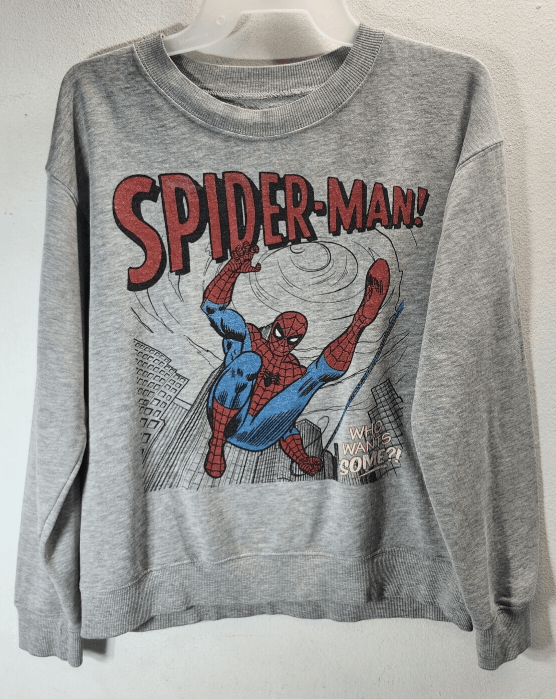 Marvel Comics Spider-Man Sweatshirt Womens S Crew Neck Graphic Heathered Gray - Thumbnail 5