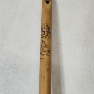 Vintage Chinese Folk Art Hand Made Wood Flute Dragon Design - Thumbnail 4